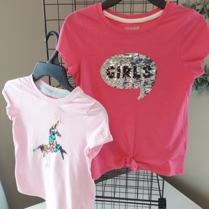 Pair of Cat & Jack sequin flip tees (7/8)